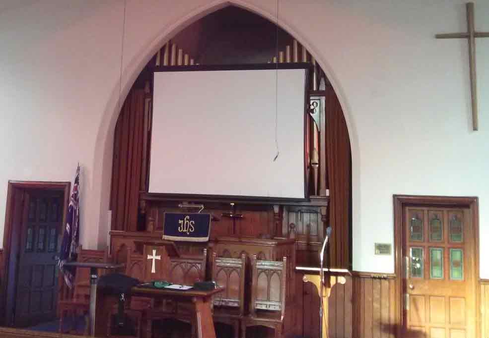 Large screen in Church